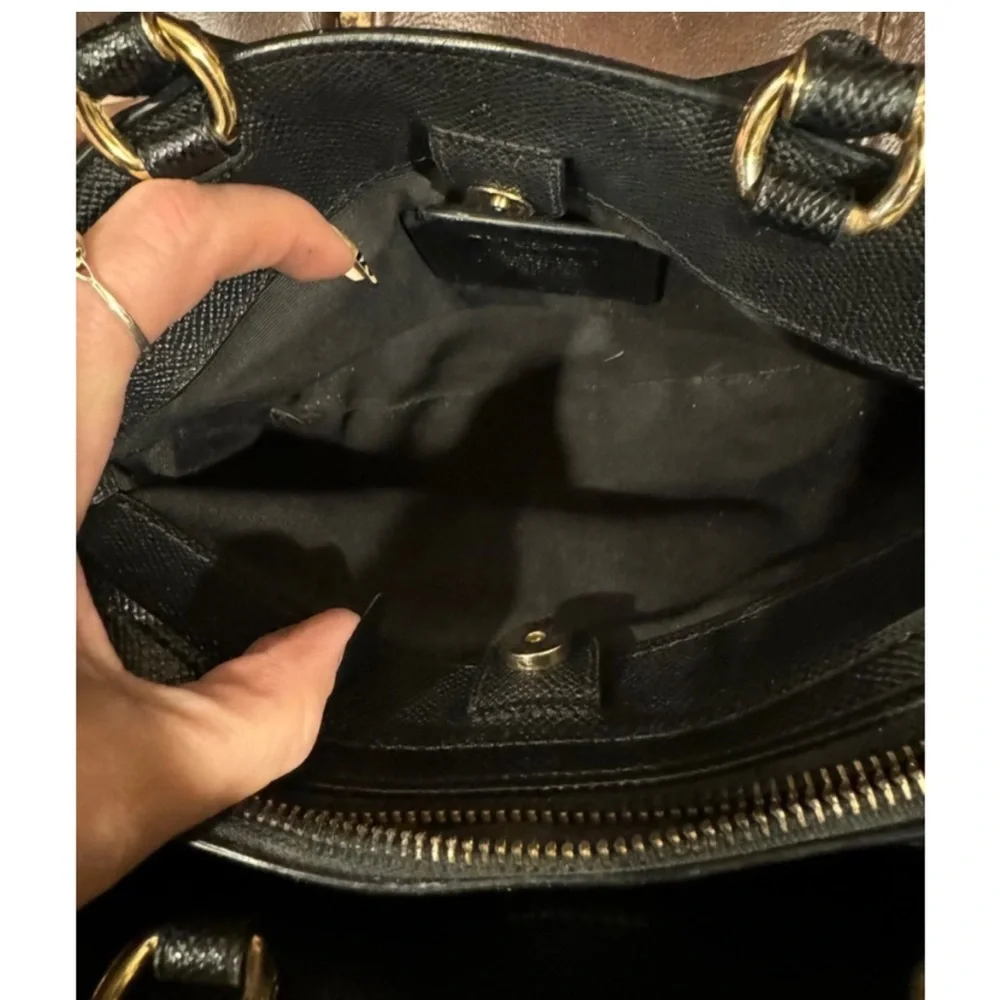 Coach Mini Lillie Carryall Black Pebbled Leather EUC - Picture 11 of 15